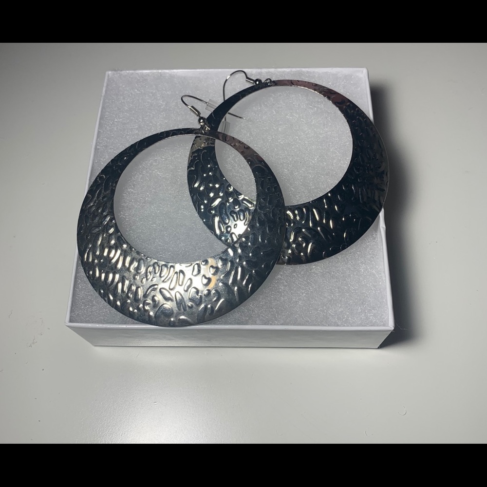 Silver hoop earrings